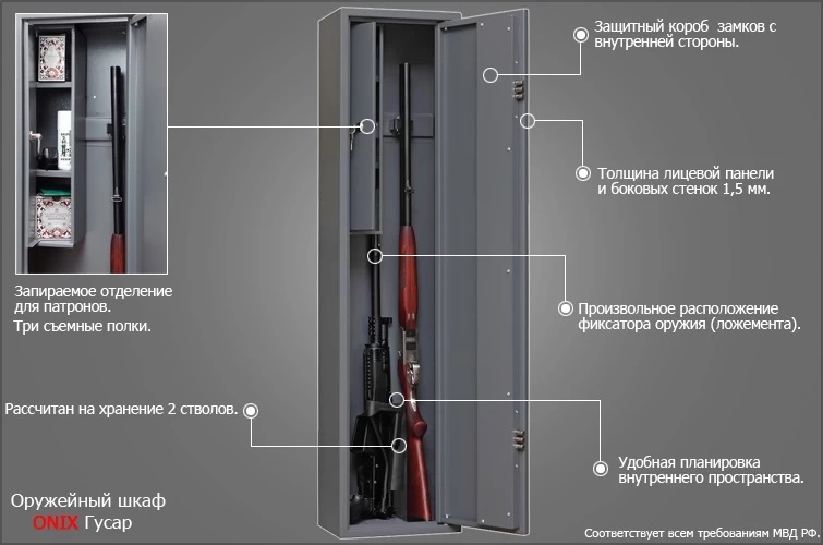 Оружейный шкаф ONIX Гусар