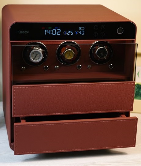 Сейф Klesto JSM-3 для часов и украшений, рубиновая кожа