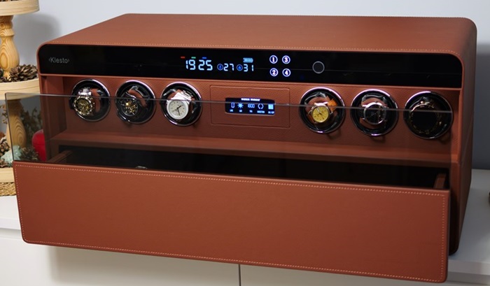 Сейф Klesto JSM-6 для часов и украшений, рубиновая кожа