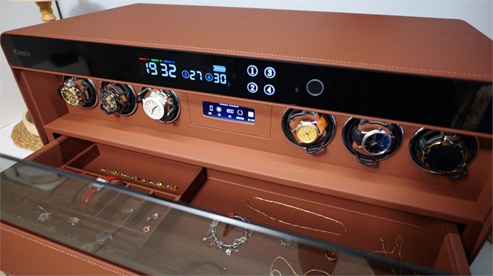 Сейф Klesto JSM-6 для часов и украшений, рубиновая кожа