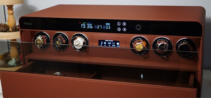 Сейф Klesto JSM-6 для часов и украшений, рубиновая кожа