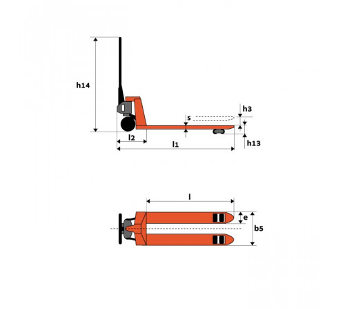 Гидравлическая тележка NOBLELIFT АС25В PU-RUB 1150х540
